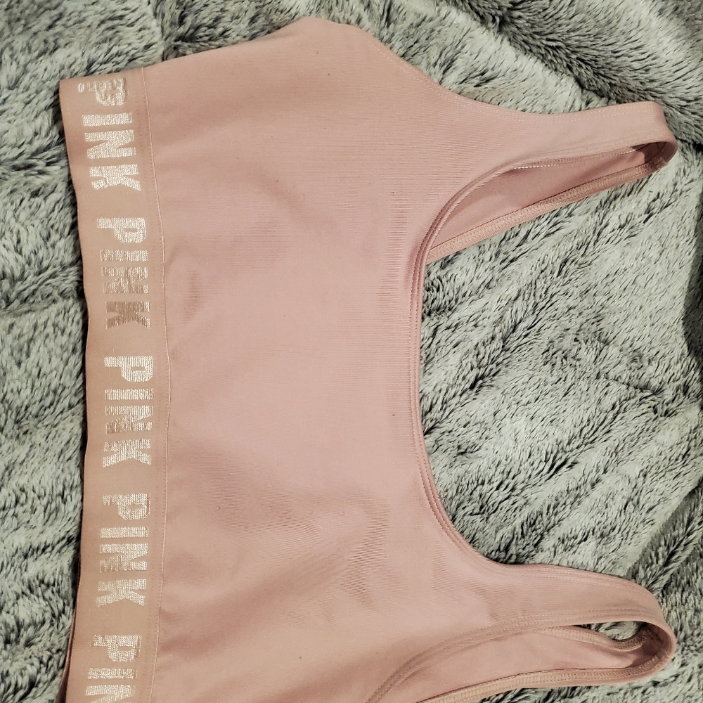 Pink Victoria's secret sports bra